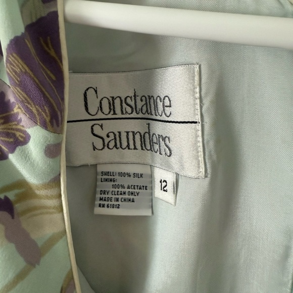 Vintage Constance Saunders 100% Silk Midi Floral Dress - Picture 2 of 6